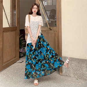 蕾丝不规则罩衫碎花吊带连衣裙套装女夏绝美流行巨好看两件套爆款图片
