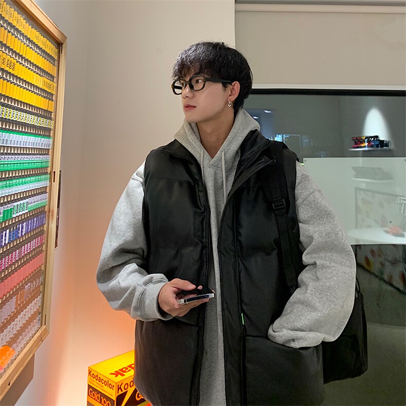美式复古棉服男女冬季潮牌宽松马甲加厚立领坎肩外套HY22P85,男装棉衣,电商A102B