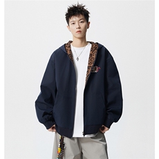 小恶魔印花豹纹连帽大码M-5XL美式夹克男女无影墙JK78121P69控98，男装夹克，星座227-7