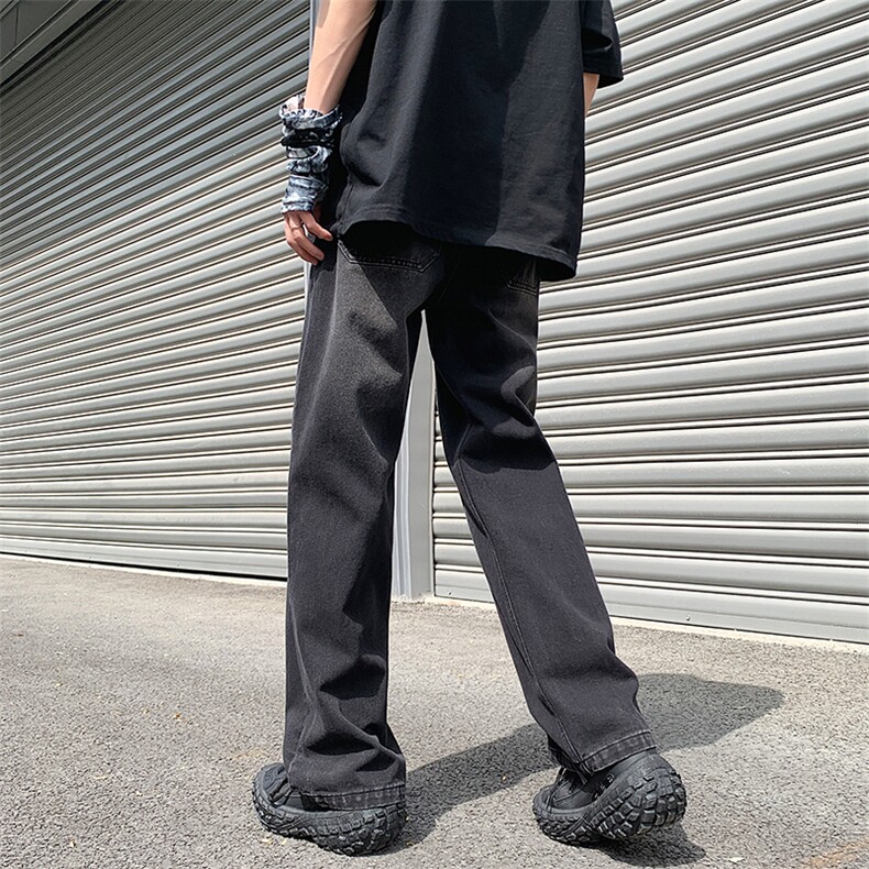 抖音品质高街1997刺绣宽松百搭牛仔裤直筒裤313A-1-NZ030-P55控68,男装牛仔裤,星座808A-1