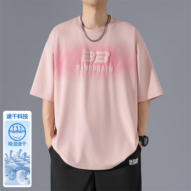 2025 夏季新款 无影墙大码冰丝发泡短袖T恤M-5X HT25566-特P25图片