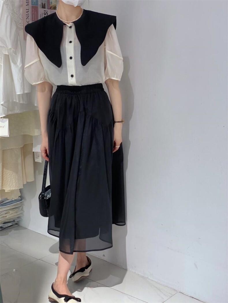 欧根纱半裙，女装半身裙，驿谷