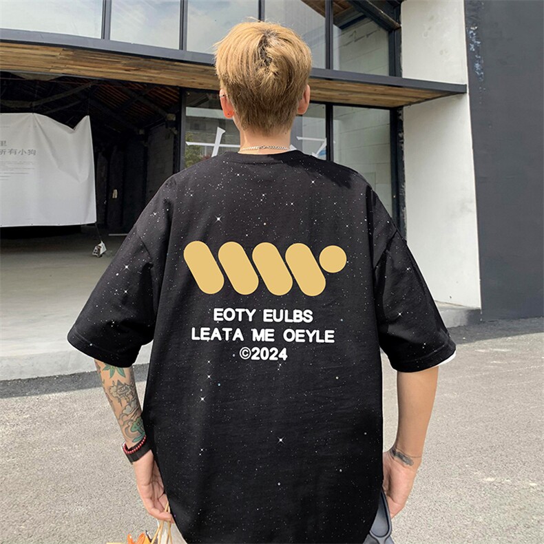 量大优供抖音视频 支持得物配合二开美式满天星亮片短袖T恤MTX121图片