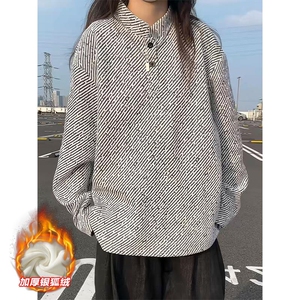 冬季加厚银狐绒470g高克重雪尼尔长袖T恤男T24538J加绒-特P35控68图片