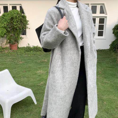 【现货】韩版修身中长款纯羊毛外套图片