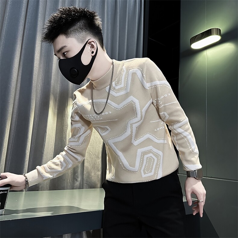 痞帅炸街高级感男士圆领套头毛衣社会小伙店主风301C-M67P78控108,男装针织衫/毛衣,星座301C（原B323）