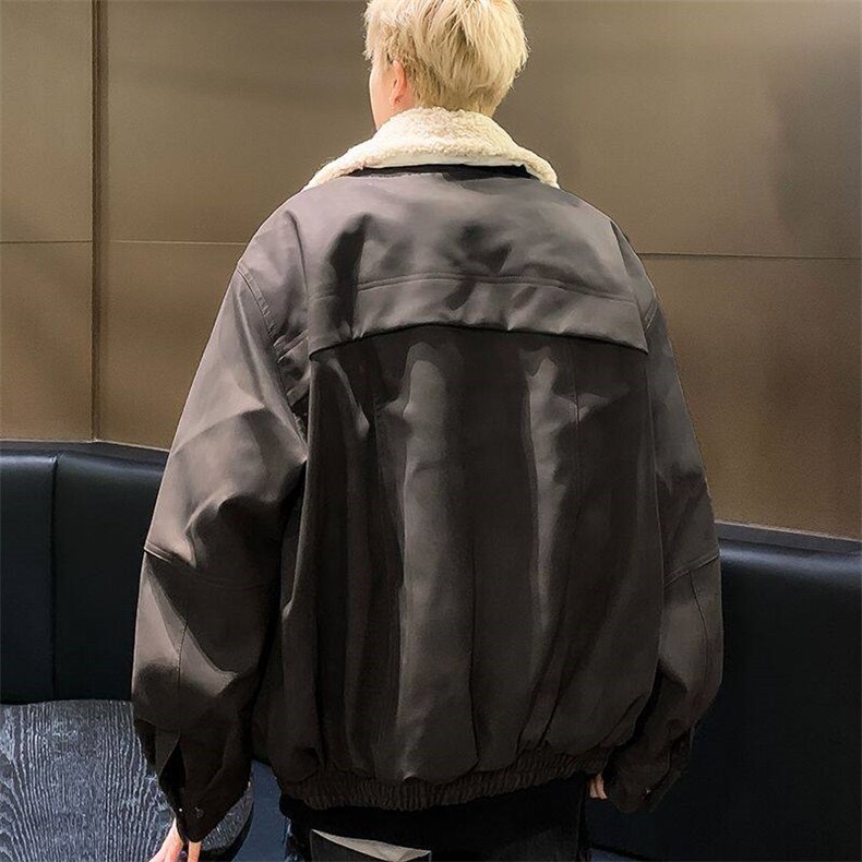 冬季复古毛领夹棉外套男加厚保暖美拉德皮衣机车服棉衣MF325-P102,男装皮衣,星座412-3