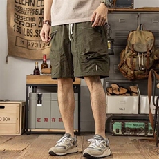 2025夏季新款男士速干口袋拉链冰丝工装短裤百搭宽松薄款五分马裤，男装休闲裤，星座506A