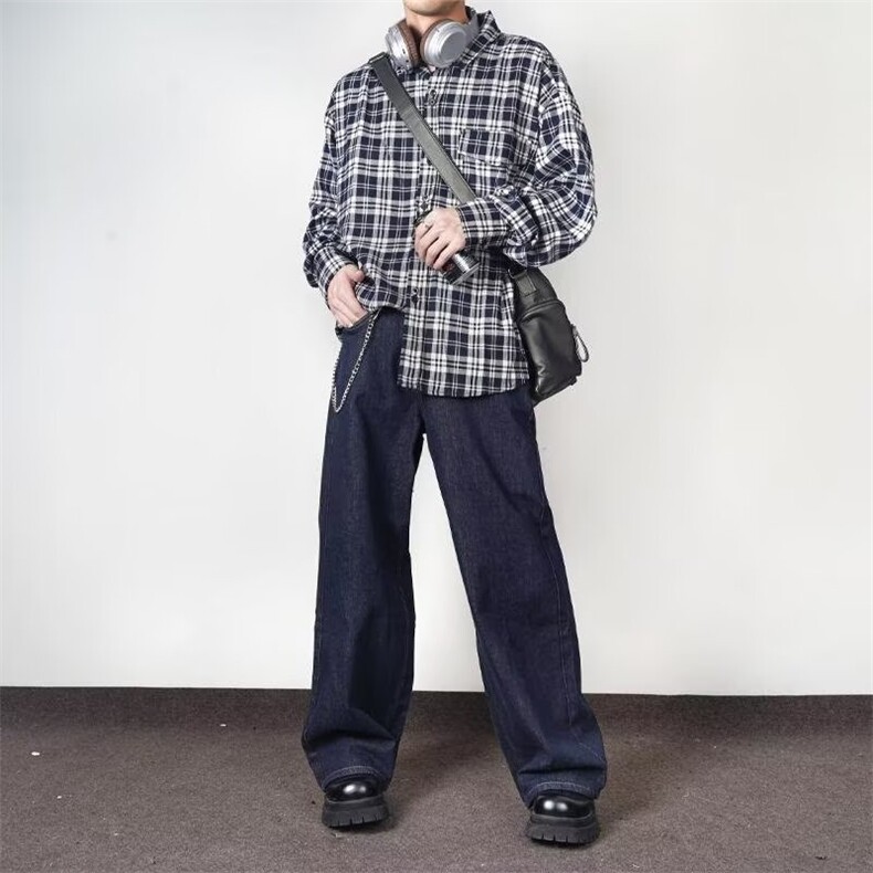 美式丹宁原牛黑潮牛仔裤男女cleanfit宽松直筒长裤K70826-P45网图,男装牛仔裤,电商B245