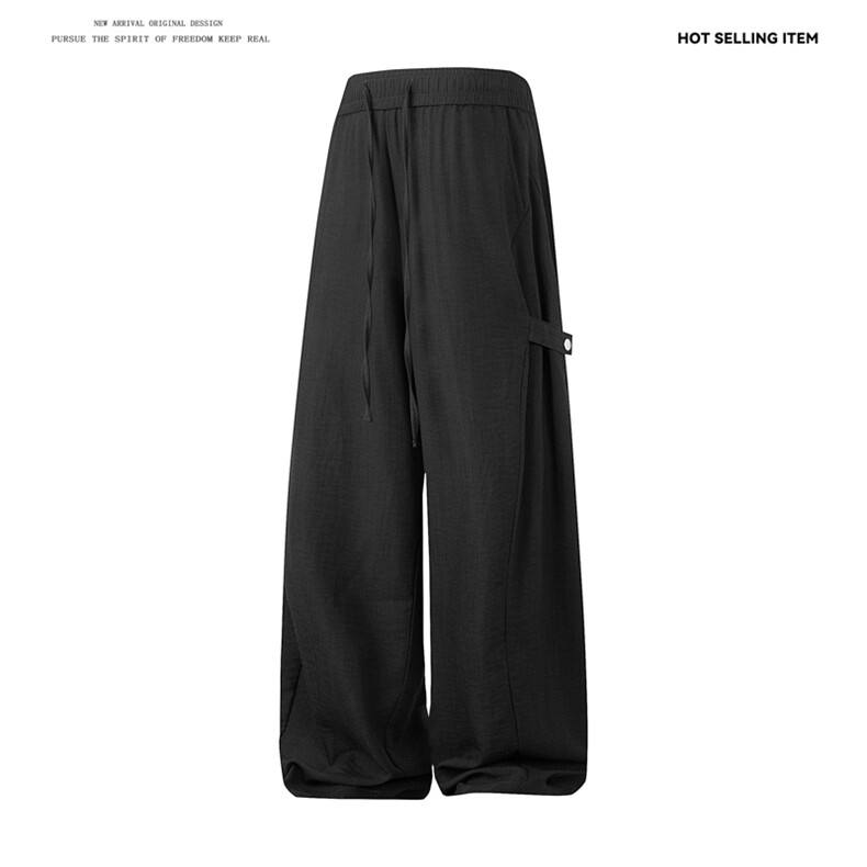 大码潮流亚麻休闲裤夏季薄款复古直筒宽松阔腿裤504-K878-特P40,男装休闲裤,星座504