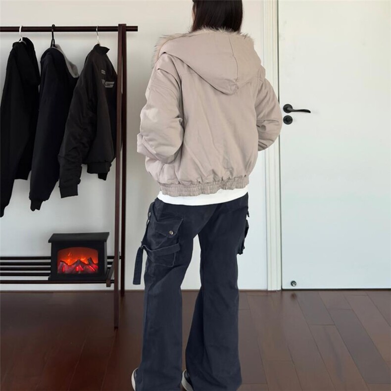 AHCN（志存高远)座山雕加绒厚外套cleanfit重磅帆布水洗棉服夹克,男装夹克,星座506A
