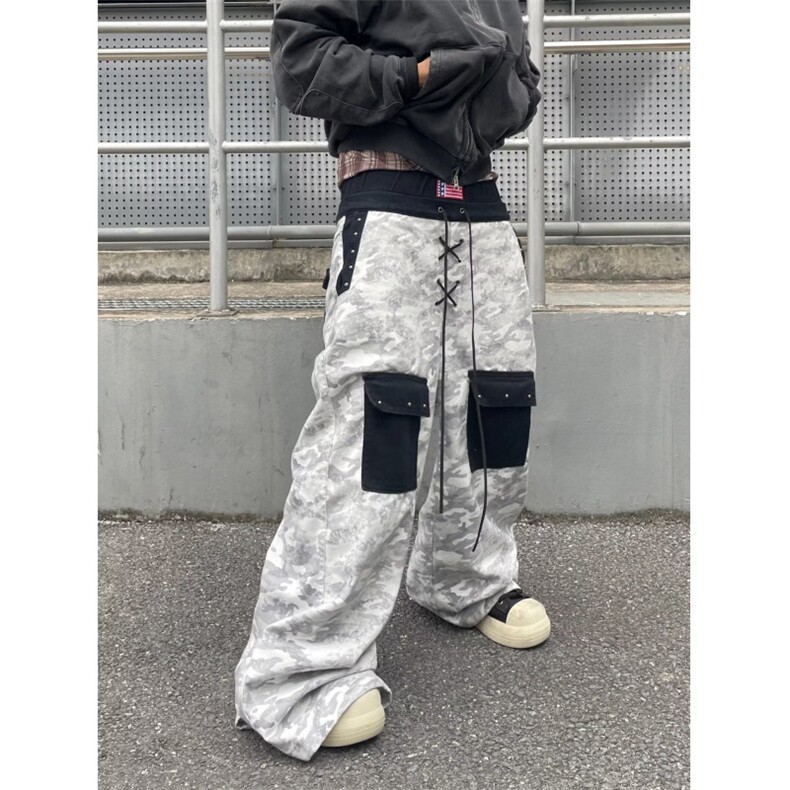 美式复古刺绣白色微喇牛仔裤男2026新款高街直筒修身显瘦裤子春秋,男装牛仔裤,四季星座505