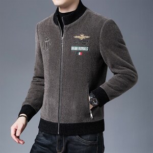 B-N8859男士2023年秋季新款长袖休闲青年雪尼尔立领夹克外套P168，男装夹克，电商B360