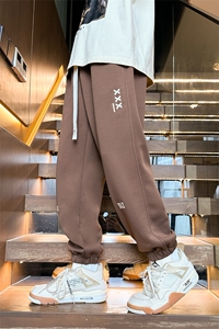 春季现货休闲裤男宽松刺绣针织运动裤DSA157-1-K9790-特P35图片