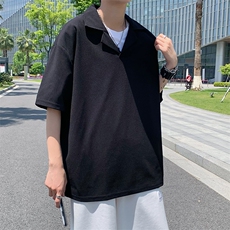 polo衫男短袖纯色韩版潮流2023夏季新款ins上衣宽松衬衫W2583-P30，男装Polo衫，星座412-3