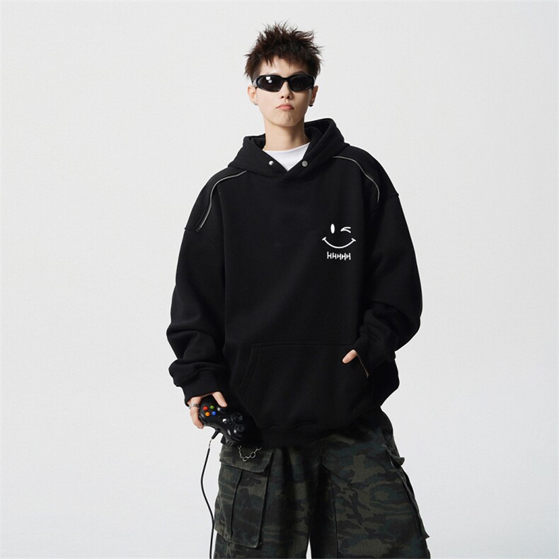 得物供货、重磅420克现货连帽卫衣HD019-1-WY25130LL-P45,男装卫衣,电商019-1