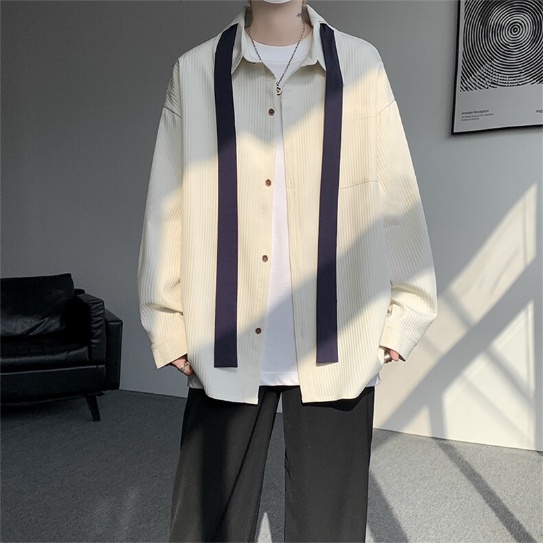 （送个性领带）CS1160-特P42 控88 肌理感长袖男小众设计大码衬衣图片
