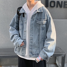 韩版原宿休闲牛仔衣工装外套宽松潮流港风夹克复古W1294-P58，男装夹克，星座512-2