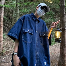 衬衫文艺青春流行夏季五分袖百搭男时尚标准潮新款纯色简约，男装衬衫，星座716-2