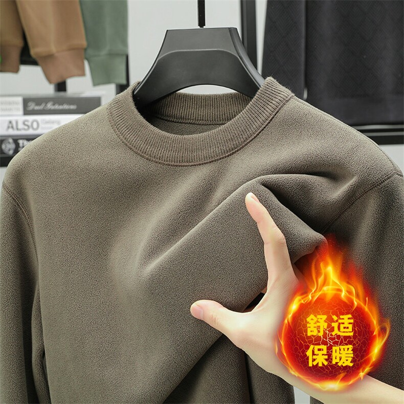 秋冬季奥利绒圆领休闲商务卫衣保暖打底衫户外潮品上衣男装,男装卫衣,钱塘6003（原4033）