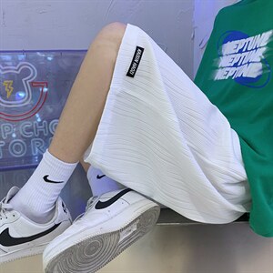 2025新款港风宽松直筒男休闲裤阔腿沙滩运动短裤D201-DM154-P35图片
