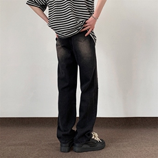 2025春季双色直筒牛仔裤男美式休闲cleanfit裤子781/p58，男装牛仔裤，电商B381-2