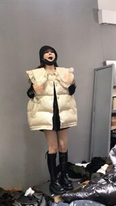 冬装木耳边羽绒马甲,女装马甲,后来伽