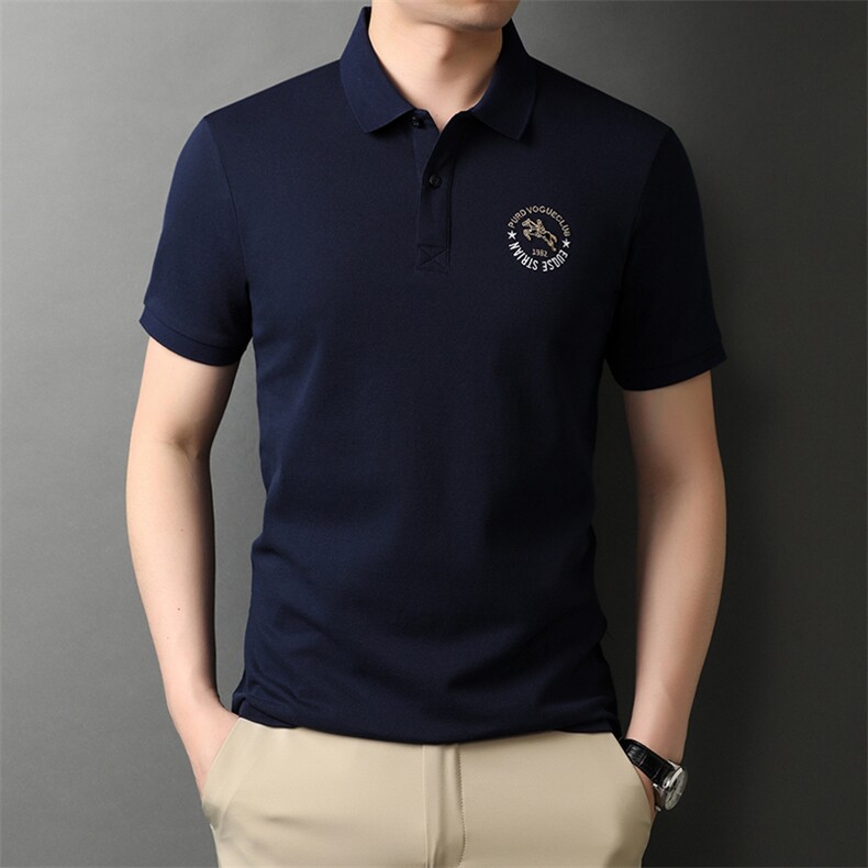 夏季新款男士翻领短袖t恤中年有领男装上衣服休闲POLO衫,男装T恤,电商B212（原钱塘6029）