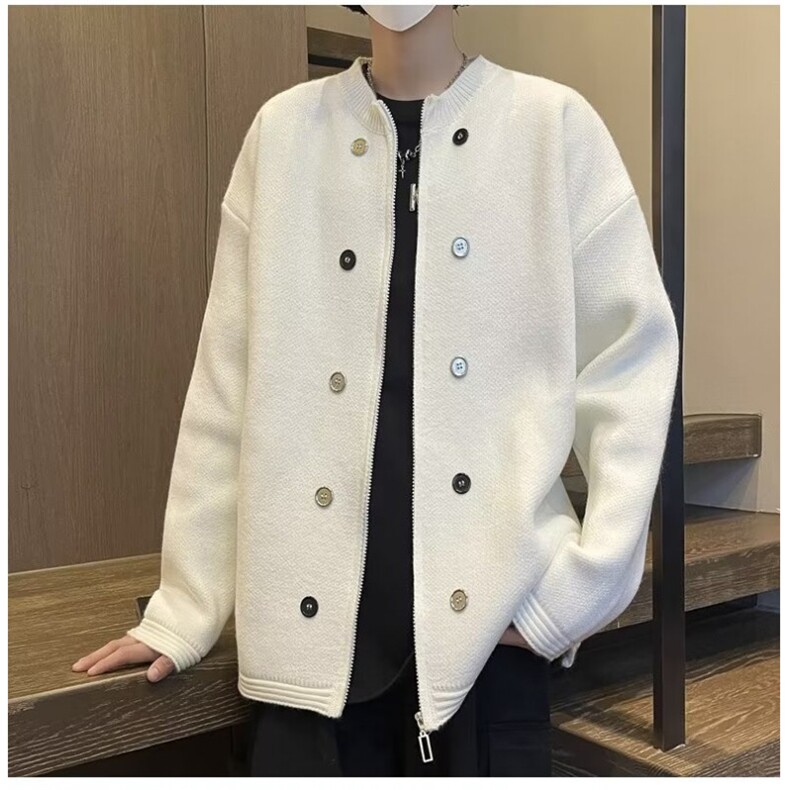 MM343-P50美式新款复古休闲慵懒风开衫毛衣外套图片