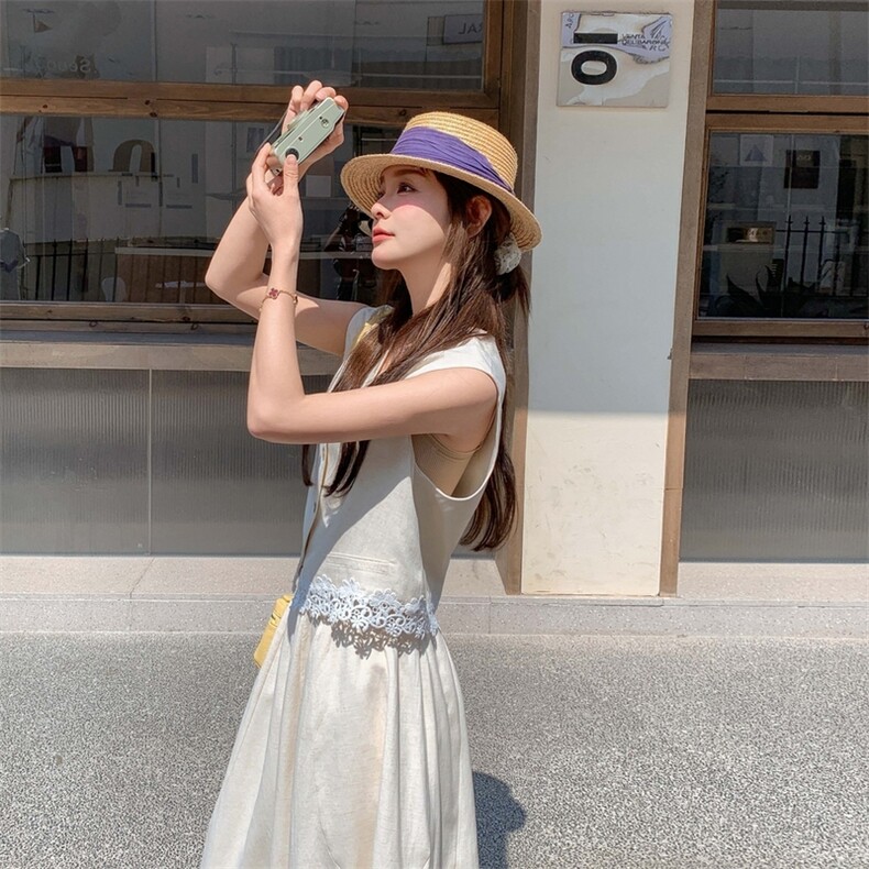 米白色贵气感千金穿搭套装女2025新款夏季大方得体马甲裙子两件套,女装套装/套裙,2C057