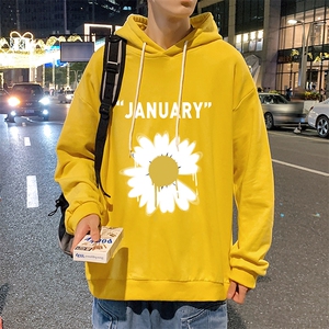 WY2073-P35 加绒款-P40 纯棉连帽卫衣男大码运动帽衫宽松薄外套男图片