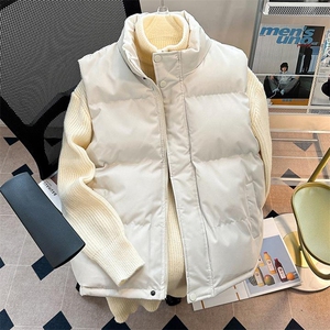 现货5W件冬季三防硬挺boxy短款立领棉衣马夹外套加厚马甲保暖棉服图片