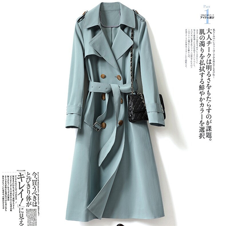 时尚女装风衣BLYC8082优雅气质长款外套修身显瘦设计，女装风衣，笃写