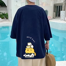 Q11090-P30春夏季七分袖t恤男大码五分袖男短袖中袖，男装T恤，电商A040