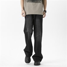 C315-G3011现货高质量重工洗水猫须马骝牛仔裤(P65限89)8，男装牛仔裤，电商C315