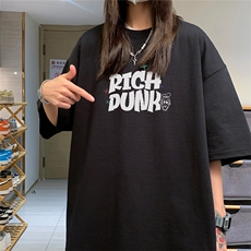 卡通图案印花短袖男女学院风学生夏季T恤宽松韩版中性风ins潮流，男装T恤，电商C306-1