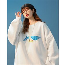 中性风2022新款简约印花情侣卫衣女宽松百搭外套G937P33，女装短外套，电商A339