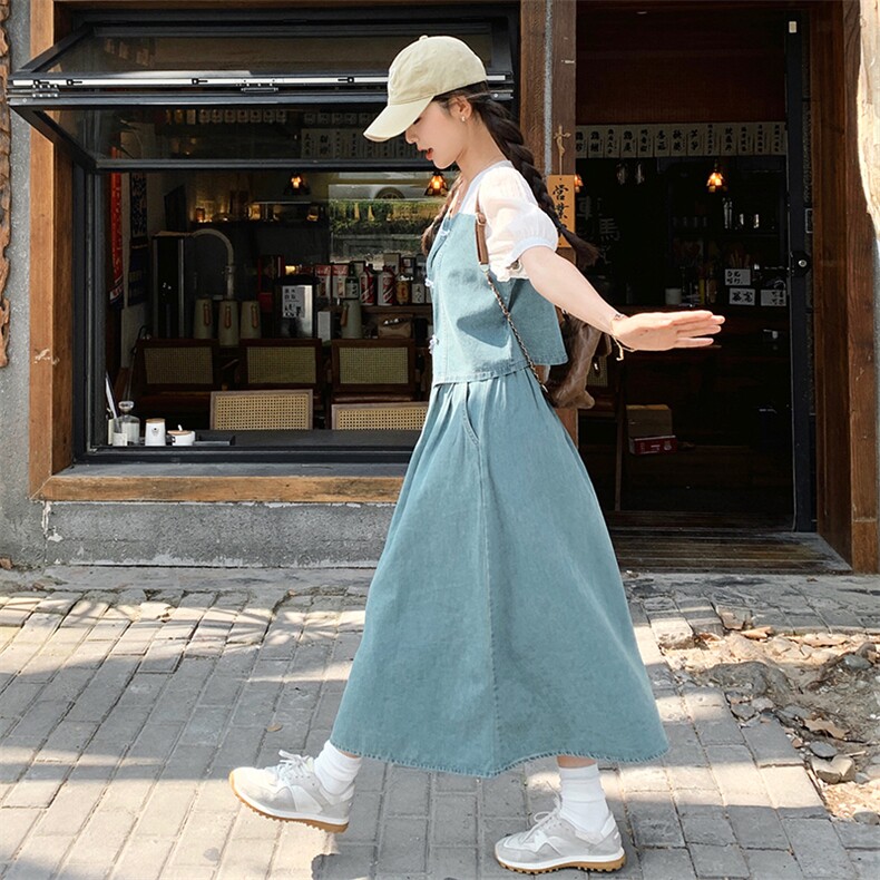 2024夏装新款新中式牛仔套裙B2-206-2409-P145-K218,女装套装/套裙,浙宝220