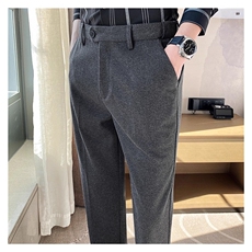 男士冬季休闲裤高端修身商务羊毛西装裤，男装西服套装，星座410-7