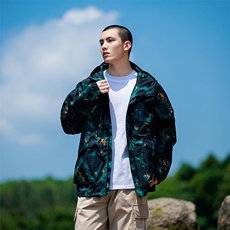 春秋户外冲锋衣男女同款防风防水连帽工装外套登山服夹克2481-P75，男装夹克，星座1403B
