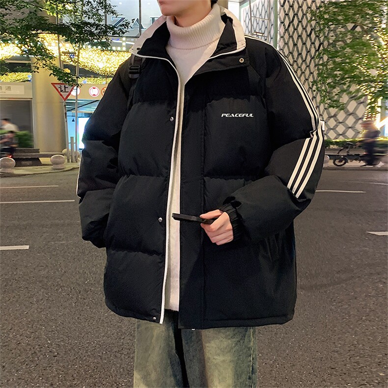 潮美式情侣棉服冬季宽松加厚男女款立领上衣M001-P75图片