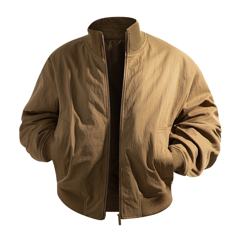 男士巴恩风美式复古春秋百搭飞行服收口袖立领夹克W108P70，男装夹克，电商D325