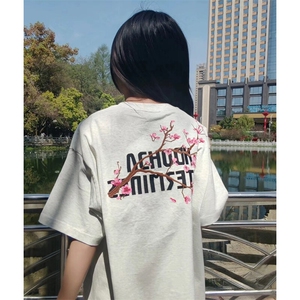 万针全刺绣工艺抖音得物高品质260克重磅纯棉双纱美式高街短袖T恤图片