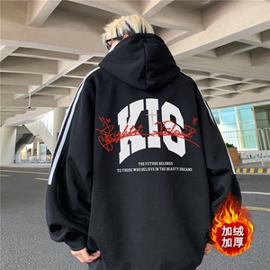 高品质！全棉重磅400克潮牌宽松三条杠连帽卫衣 RH1410JR 特p68图片