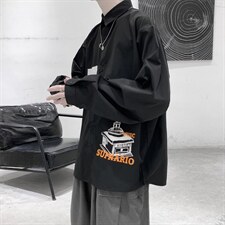 2021春新款个性学院风时尚长袖印花衬衫C035-P45，男装衬衫，电商A177
