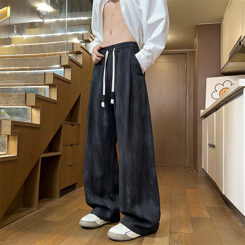 秋季美式复古扎染垂感男宽松抽绳松紧腰休闲裤K24033-特P35控68，男装休闲裤，电商A001-1