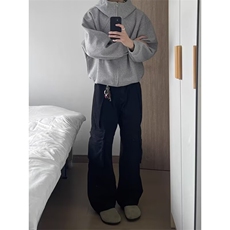 美式高街立领开衫卫衣男潮牌新款重磅解构设计感宽松休闲夹克外套，男装夹克，四季星座505