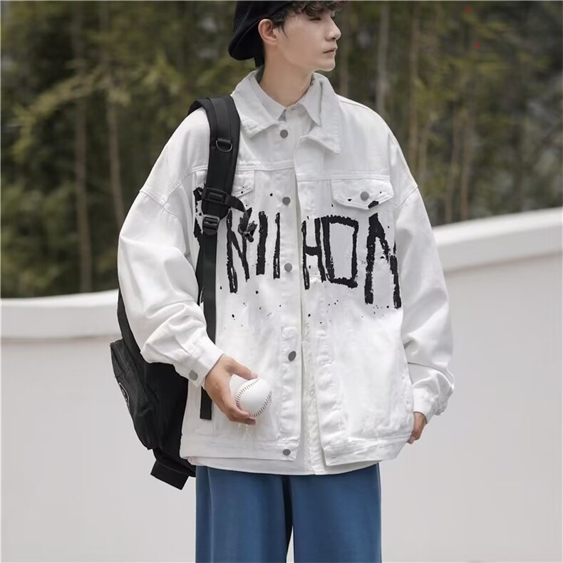ins欧美高街嘻哈潮牌牛仔休闲外套宽松涂鸦夹克JK0120-P60,男装夹克,星座308B-1