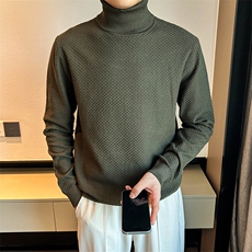 高领毛衣打底衫菠萝纹上衣针织衫W6003-P53，男装针织衫/毛衣，星座1012-1