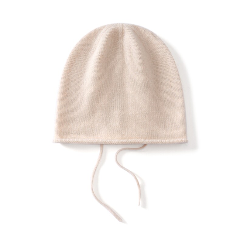 秋冬2025年时尚百搭通勤简约抽绳堆帽-加厚，帽子，绒朵羊绒